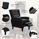 INGALIK Wingback Recliner Chair, Tufted Leather Push Back Recliner Chair, Standard size