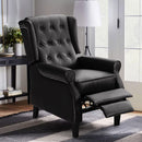 INGALIK Wingback Recliner Chair, Tufted Leather Push Back Recliner Chair, Standard size