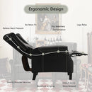 INGALIK Wingback Recliner Chair, Tufted Leather Push Back Recliner Chair, Standard size