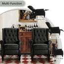 INGALIK Wingback Recliner Chair, Tufted Leather Push Back Recliner Chair, Standard size