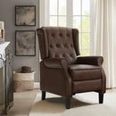 INGALIK Wingback Recliner Chair, Tufted Leather Push Back Recliner Chair, Standard size
