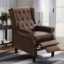 INGALIK Wingback Recliner Chair, Tufted Leather Push Back Recliner Chair, Standard size