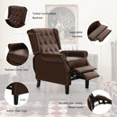 INGALIK Wingback Recliner Chair, Tufted Leather Push Back Recliner Chair, Standard size