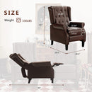 INGALIK Wingback Recliner Chair, Tufted Leather Push Back Recliner Chair, Standard size