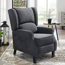 INGALIK Wingback Recliner Chair, Tufted Leather Push Back Recliner Chair, Standard size