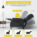 INGALIK Wingback Recliner Chair, Tufted Leather Push Back Recliner Chair, Standard size