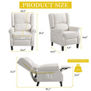INGALIK Wingback Recliner Chair, Tufted Leather Push Back Recliner Chair, Standard size