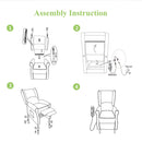 INGALIK Wingback Recliner Chair, Tufted Leather Push Back Recliner Chair, Standard size