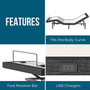 INGALIK Electric Adjustable Massage Bed, Adjustable Bed Frame, Frame with Wireless Remote, Adjustable Bed Base , USB Ports, LED Light Adjustable Bed Frame