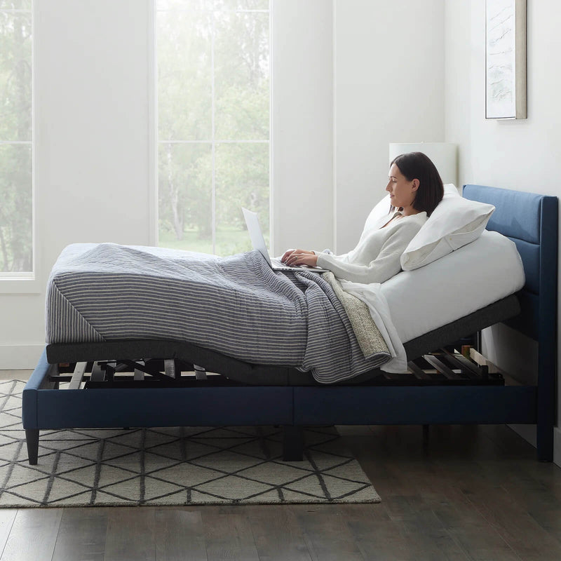 INGALIK Electric Adjustable Massage Bed, Adjustable Bed Frame, Frame with Wireless Remote, Adjustable Bed Base , USB Ports, LED Light Adjustable Bed Frame